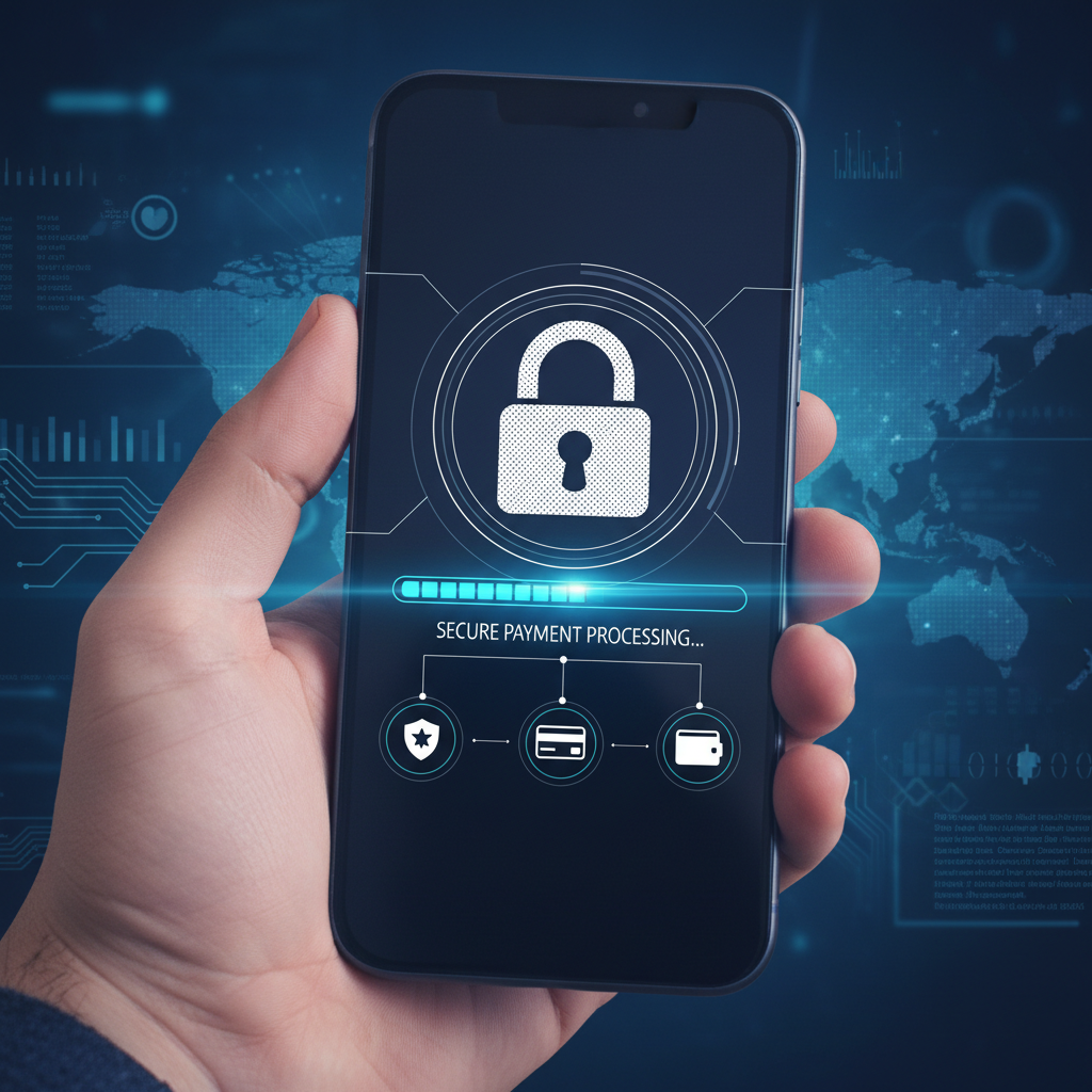 Person using smartphone for secure online transaction